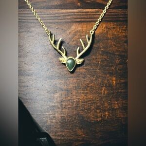 Aventurine Deer Head Necklace